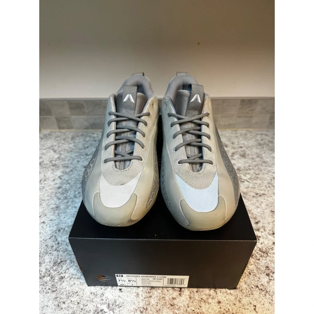 Adidas Anthony Edwards 1 Low‎ Ascent Grey Basketball Shoes JS1775 Mens 7.5